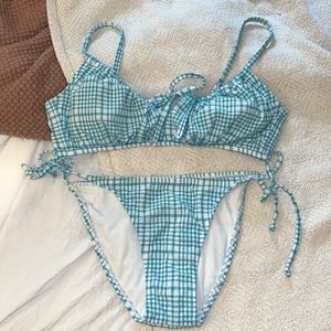 Target Large Blue Checkered Bathing Suit Summer Cute